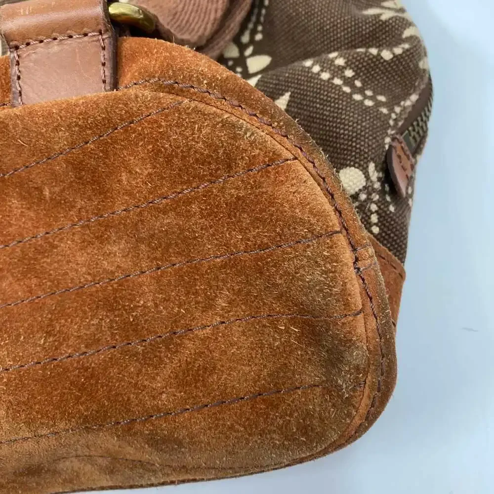 Lucky Brand Brown Purple Suede & Canvas Backpack | Women’s Regular